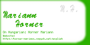 mariann horner business card